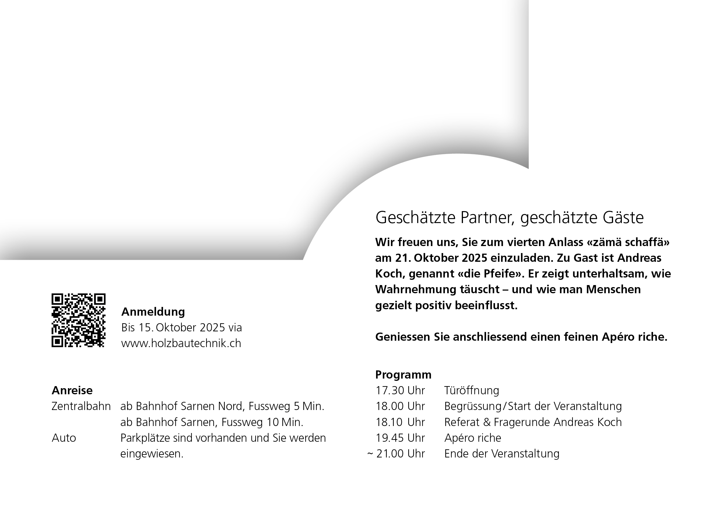 Einladungsflyer Andreas Koch 2