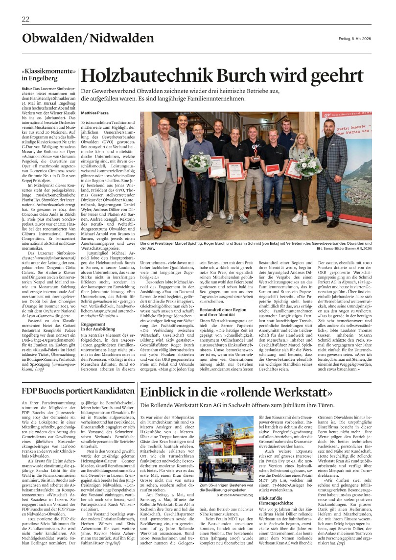 Holzbautechnik Burch Zeitung